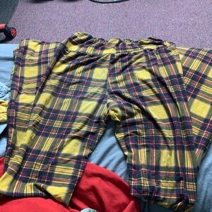Yellow and Red Skinny-Flared Night Pants